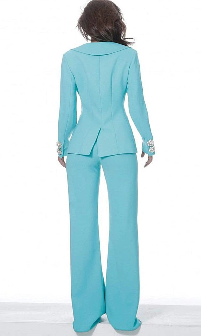 Jovani - 02637 Two Piece Applique Deep V-Neck Pantsuit 4 Jovani - 02637 Two Piece Applique Deep V-Neck Pantsuit
