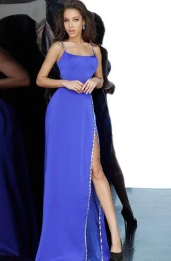 Jovani - 02720 Jewel-Trimmed High Slit Long Gown 7 Jovani - 02720 Jewel-Trimmed High Slit Long Gown