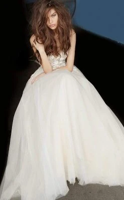 Jovani - 02758 Floral Applique Plunging V-neck Ballgown 15 Jovani - 02758 Floral Applique Plunging V-neck Ballgown