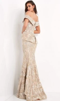 Jovani - 02762 Off Shoulder Corset Bodice Peplum Gown 6 Jovani - 02762 Off Shoulder Corset Bodice Peplum Gown