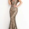 Jovani - 02920 Metallic Off Shoulder Long Gown 1 Jovani - 02920 Metallic Off Shoulder Long Gown