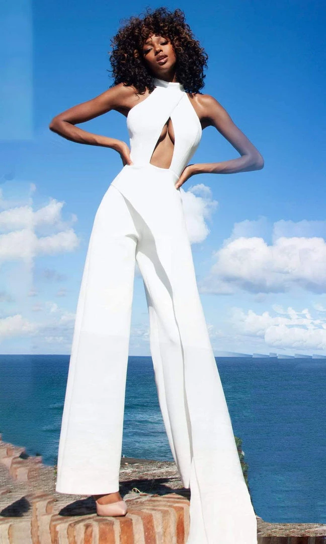 Jovani - 02954 High Neck Jumpsuit With Cutout 3 Jovani - 02954 High Neck Jumpsuit With Cutout