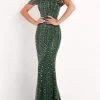 Jovani - 03124 Beaded Cold Shoulder Sheath Gown