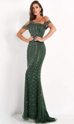Jovani - 03124 Beaded Cold Shoulder Sheath Gown 7 Jovani - 03124 Beaded Cold Shoulder Sheath Gown