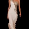 Jovani - 03389 Asymmetric Beaded Sheer Trumpet Gown 1 Jovani - 03389 Asymmetric Beaded Sheer Trumpet Gown