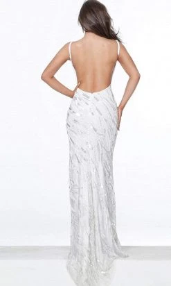 Jovani - 03398 Beaded Mesh Backless Sheath Gown