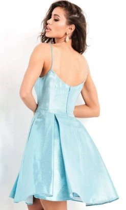 Jovani - 03480 Bow Accented Pleated A-line Dress