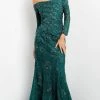 Jovani 03651 - Straight Across Lace Evening Gown