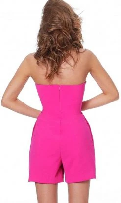 Jovani - 03827 Strapless Straight Neckline Formal Evening Romper