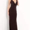 Jovani - 04036 Plunging Cowl Neckline Beaded Fitted Long Dress 2 Jovani - 04036 Plunging Cowl Neckline Beaded Fitted Long Dress