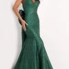 Jovani - 04158 Strapless Bow Accent Open Back Jacquard Evening Dress 1 Jovani - 04158 Strapless Bow Accent Open Back Jacquard Evening Dress