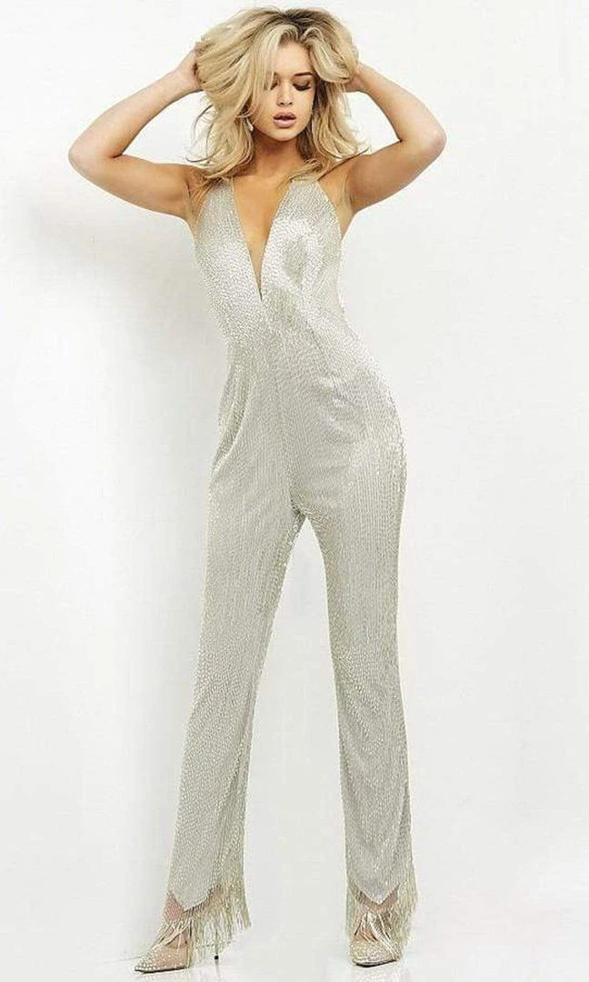 Jovani - 04414 Plunging Neck Embellished Pantsuit 3 Jovani - 04414 Plunging Neck Embellished Pantsuit