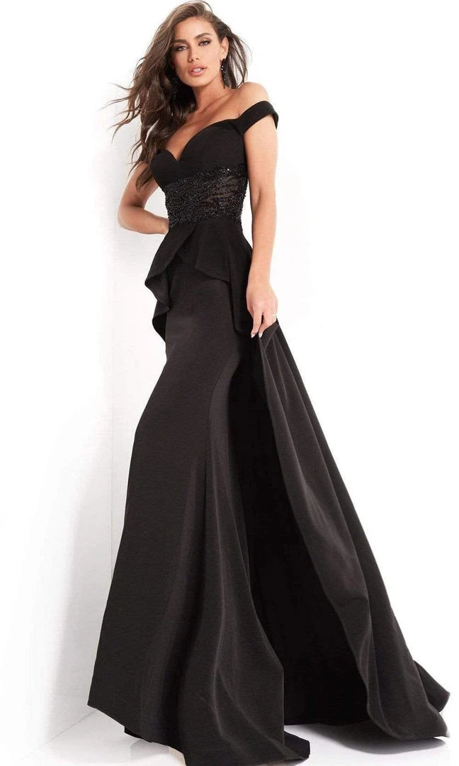 Jovani - 04460 Off Shoulder Embellished Dress With Overskirt 3 Jovani - 04460 Off Shoulder Embellished Dress With Overskirt