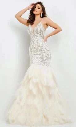 Jovani - 04625 Jeweled Tier-Ornate Dress