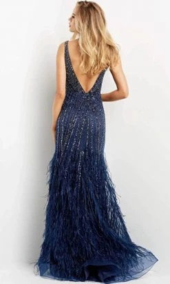 Jovani 04700 - Sleeveless Deep V-neck Evening Gown