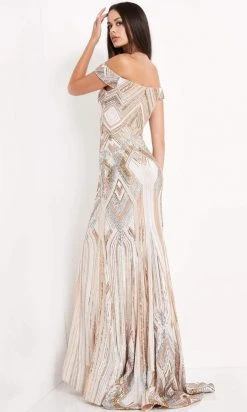 Jovani - 04813 Sequined Off Shoulder Dress