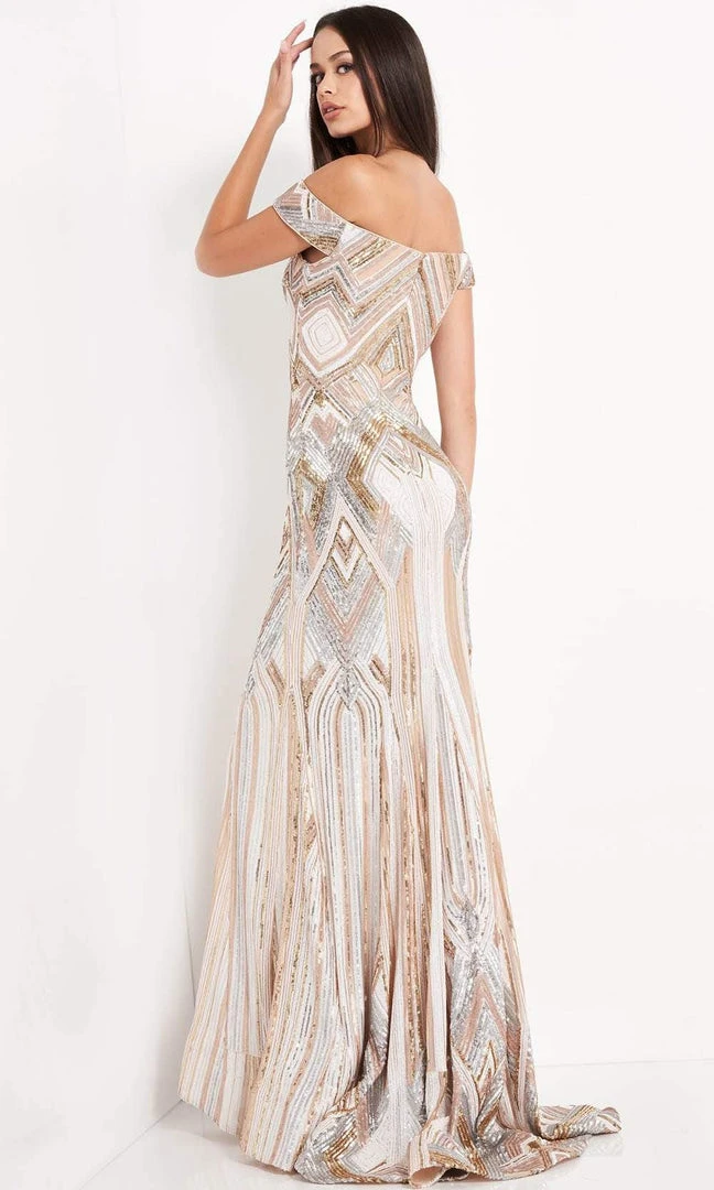 Jovani - 04813 Sequined Off Shoulder Dress 4 Jovani - 04813 Sequined Off Shoulder Dress