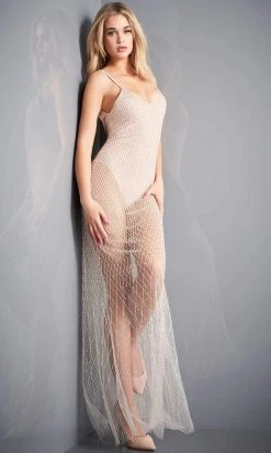 Jovani - 04864 Sheer Scoop Sheath Dress