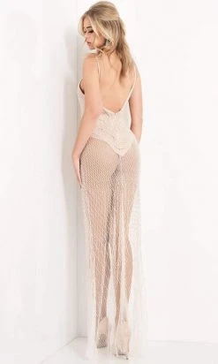 Jovani - 04864 Sheer Scoop Sheath Dress