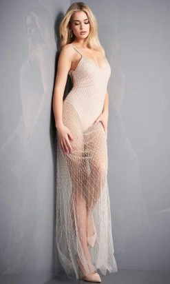 Jovani - 04864 Sheer Scoop Sheath Dress