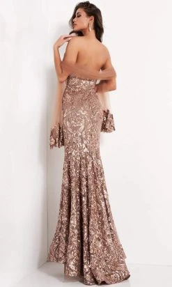Jovani - 05054 Sequined V Neck Evening Gown