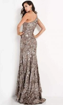 Jovani - 05076 One Shoulder Sequin Embroidered Mermaid Gown
