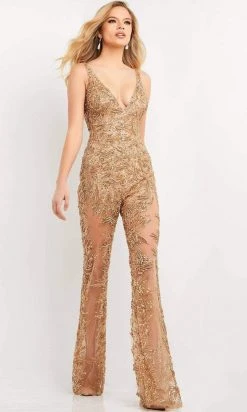 Jovani - 05136 Beaded Sheer Jumpsuit 11 Jovani - 05136 Beaded Sheer Jumpsuit