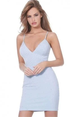 Jovani - 05513 Beaded Plunging V-Neck Fitted Dress 9 Jovani - 05513 Beaded Plunging V-Neck Fitted Dress