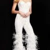 Jovani - 05669 Strapless Sweetheart Feathered Jumpsuit 2 Jovani - 05669 Strapless Sweetheart Feathered Jumpsuit