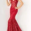 Jovani - 05838 Off Shoulder Glitter Mermaid Gown
