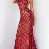 Jovani - 06017 Geometric Sequined Gown