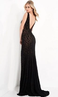 Jovani 06097 - Plunging V-Neck Lace Prom Gown 6 Jovani 06097 - Plunging V-Neck Lace Prom Gown