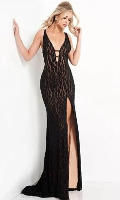 Jovani 06097 - Plunging V-Neck Lace Prom Gown 7 Jovani 06097 - Plunging V-Neck Lace Prom Gown