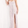 Jovani - 06109 Floral Appliques Sequin Embellished High Slit Gown 2 Jovani - 06109 Floral Appliques Sequin Embellished High Slit Gown