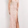 Jovani - 06168 Strapless Floral Lace Column Slit Gown 2 Jovani - 06168 Strapless Floral Lace Column Slit Gown