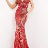 Jovani - 06204 Open Back Sequined Sexy Dress