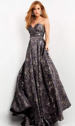 Jovani - 06257 Strapless Pleated Bodice A-Line Dress