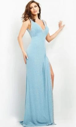 Jovani - 06276 Jewel-Trimmed High Slit Sheath Gown 15 Jovani - 06276 Jewel-Trimmed High Slit Sheath Gown