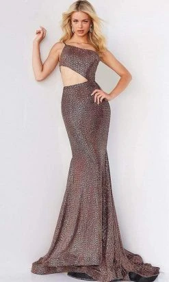 Jovani - 06422 Side Cut Out Sculpted Gown
