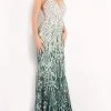 Jovani - 06459 Two Tone Sequined Strapless Sheath Dress