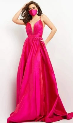 Jovani - 06540 Plunging Sweetheart Pleated Dress With Slit 11 Jovani - 06540 Plunging Sweetheart Pleated Dress With Slit