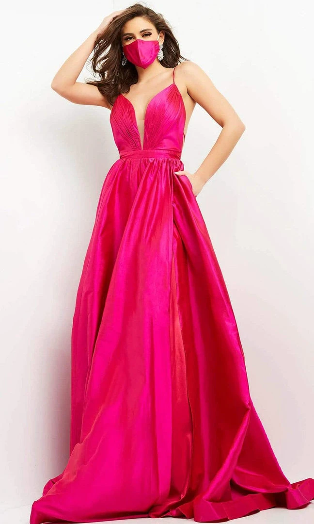 Jovani - 06540 Plunging Sweetheart Pleated Dress With Slit 7 Jovani - 06540 Plunging Sweetheart Pleated Dress With Slit
