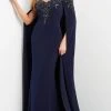 Jovani 06631 - Long Cape Embellished Evening Gown 2 Jovani 06631 - Long Cape Embellished Evening Gown
