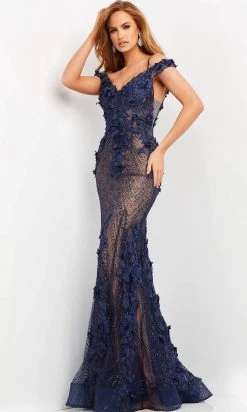 Jovani - 06649 Floral Ornate Mermaid Dress