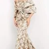 Jovani - 06760 Shawl Draped Floral Mermaid Dress 2 Jovani - 06760 Shawl Draped Floral Mermaid Dress