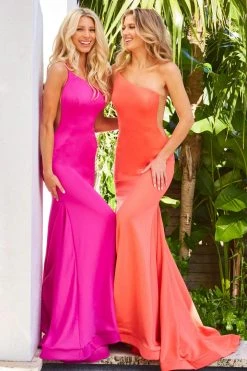 Jovani - 06763 Spaghetti Strap Mermaid Gown