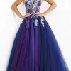 Jovani - 06807 Gradient Floral Embroidered A-line Gown