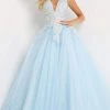 Jovani - 06808 Tulle V Neck And Back Ballgown 2 Jovani - 06808 Tulle V Neck And Back Ballgown