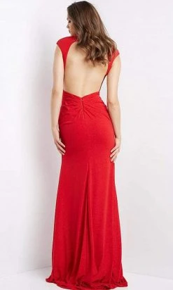 Jovani - 06859 High Neck Trumpet Gown With Slit