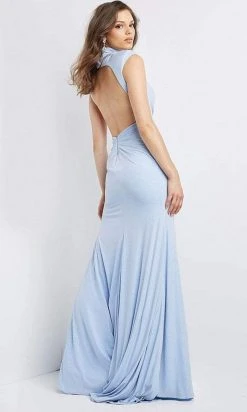 Jovani - 06859 High Neck Trumpet Gown With Slit